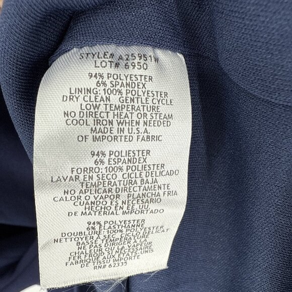 Betsy & Adam Plus Size 14W Navy Blue Scuba Crepe Corset Midi Cocktail Dress - Picture 10 of 10